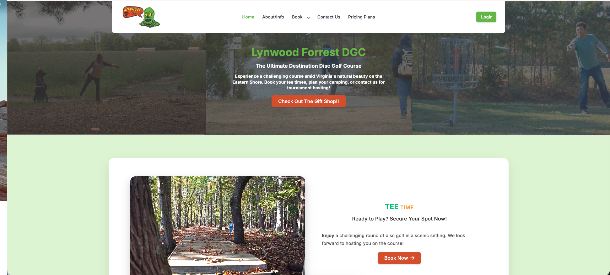 Luxury Disc Golf Club & Camping Website Development